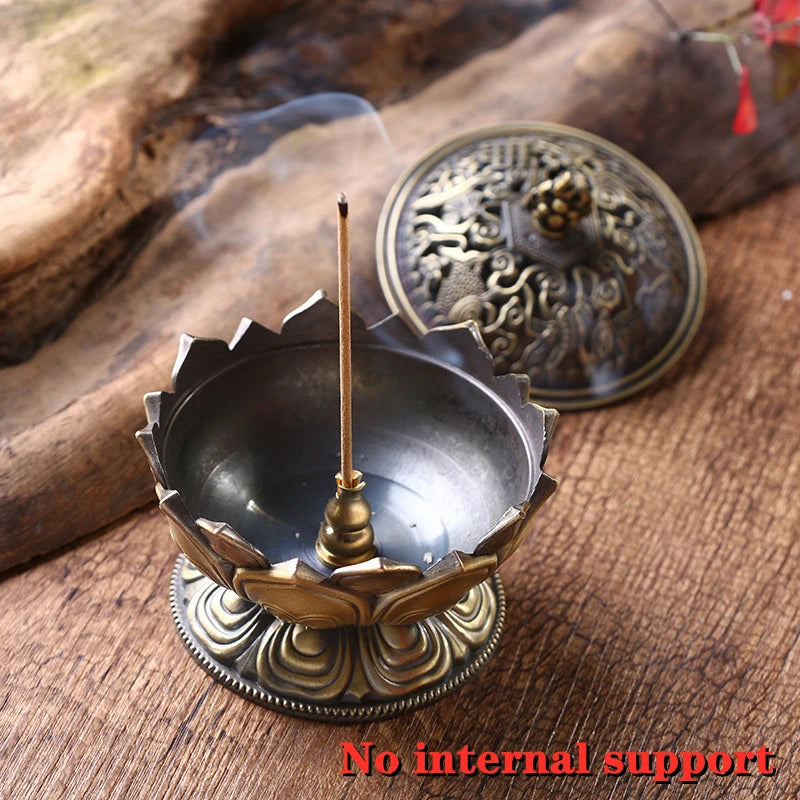 Lotus Flower Metal Incense Burner