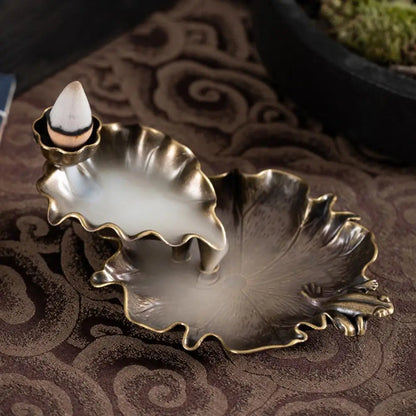 Lotus Leaf Waterfall Fragrance Backflow Incense Burner