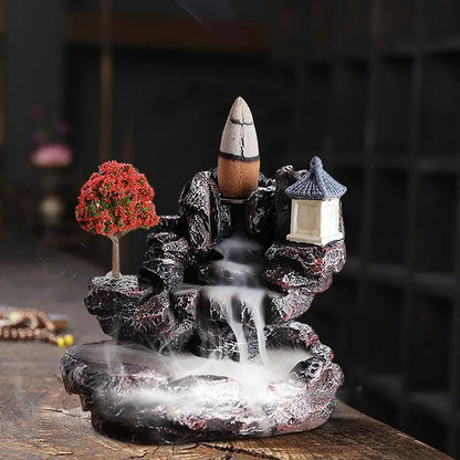 Ceramic Backflow Incense Holder Handcrafted Resin Censer Stand