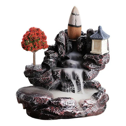 Ceramic Backflow Incense Holder Handcrafted Resin Censer Stand