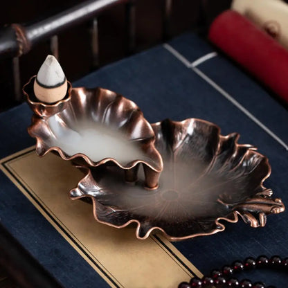 Lotus Leaf Waterfall Fragrance Backflow Incense Burner