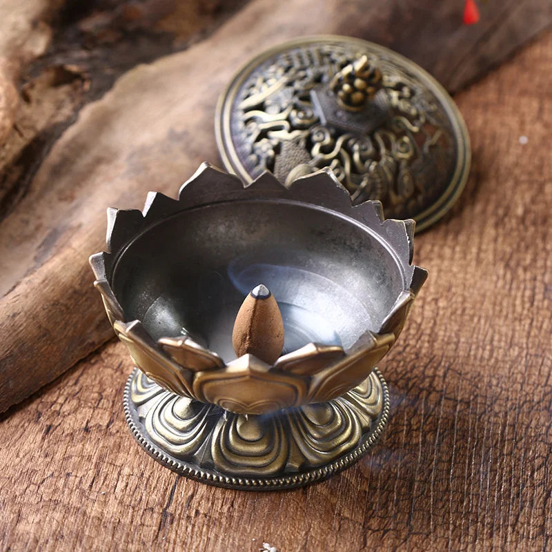 Lotus Flower Metal Incense Burner