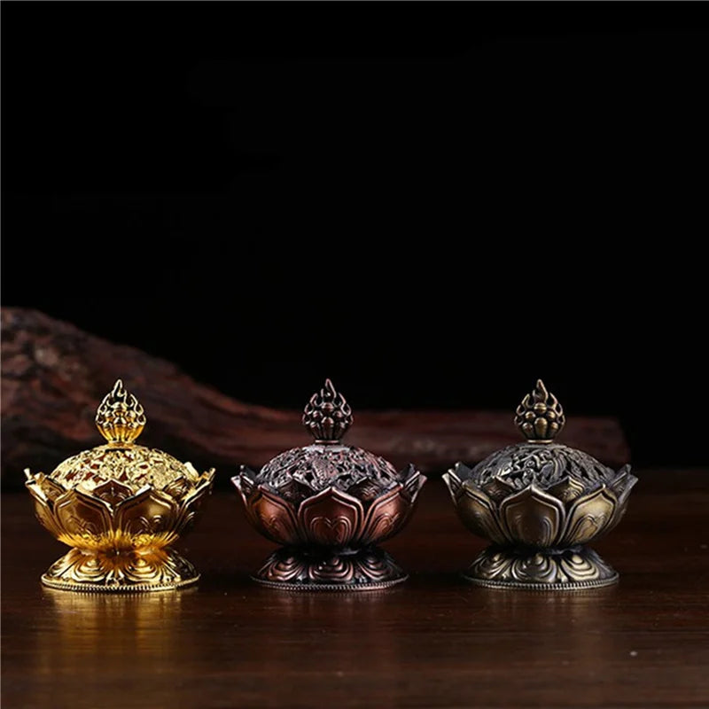 Lotus Flower Metal Incense Burner