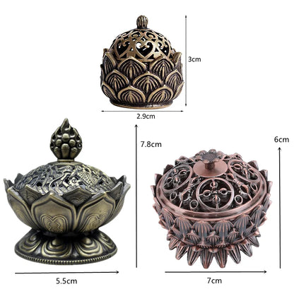 Lotus Flower Metal Incense Burner