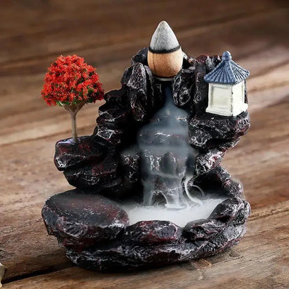 Ceramic Backflow Incense Holder Handcrafted Resin Censer Stand