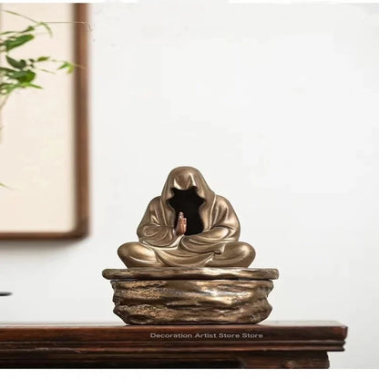 Ceramic Faceless Monk Meditation Incense Burner