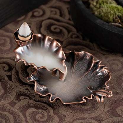 Lotus Leaf Waterfall Fragrance Backflow Incense Burner