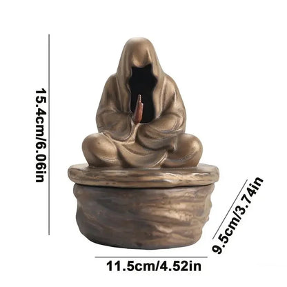 Ceramic Faceless Monk Meditation Incense Burner