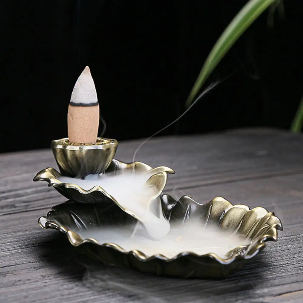 Lotus Leaf Waterfall Fragrance Backflow Incense Burner